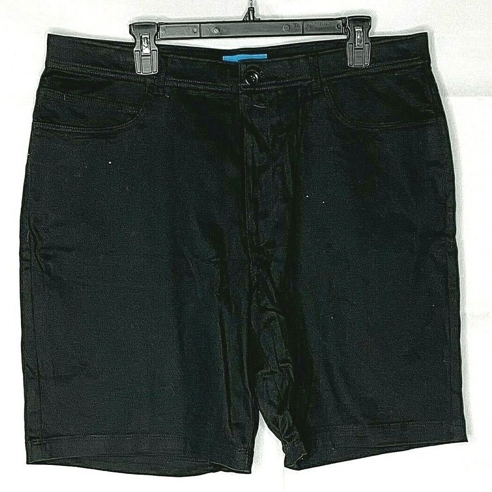 Savane Mens Black Solid Chino Shorts Casual 5-Pocket‎ Stretch Summer Size 36
